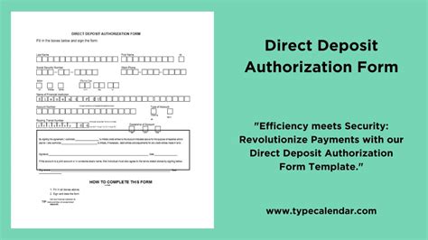 Free Printable Direct Deposit Authorization Form Templates Pdf