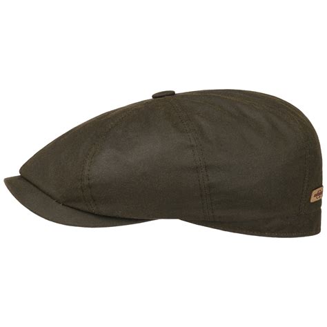 Hatteras Classic Waxed Cotton Flatcap By Stetson