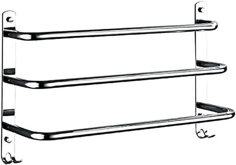 Honphier Towel Rail Chrome Tier Bath Towel Rack With Hooks Sus