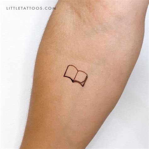 Minimalist Book Temporary Tattoo Placed On The Inner