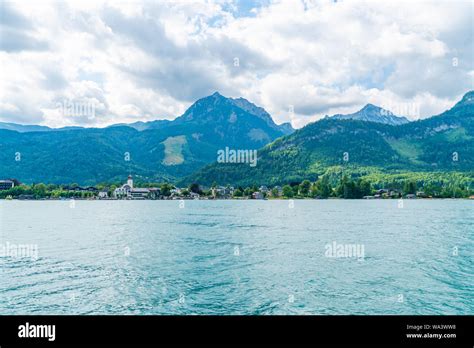 View Of Stroble Across Lake Wolfgangsee In The Salzkammergut Resort