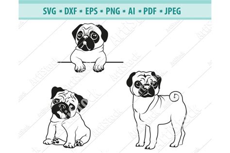 Pug Svg Peeking Pug Svg Pug Face Svg Pets Dxf Png Eps