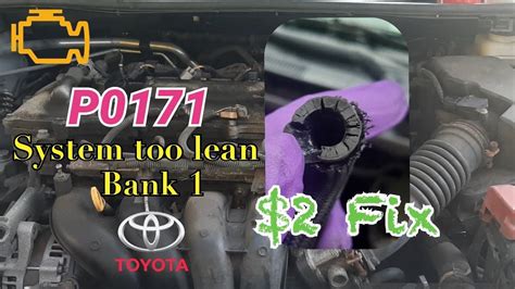 P Code System Too Lean Bank Diagnosed And Resolved Toyota