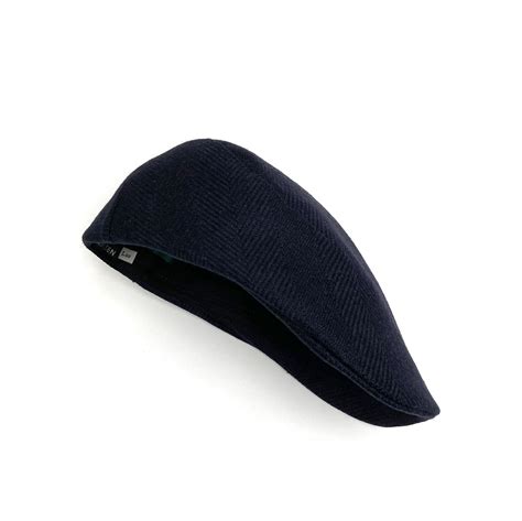 Lambswool Flat Cap Helmsley In Navy Herringbone — Karen Henriksen