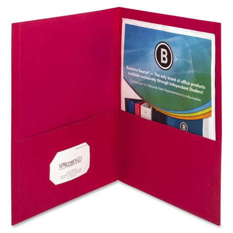 Business Source Red Two Pocket Folders | OfficeSupply.com