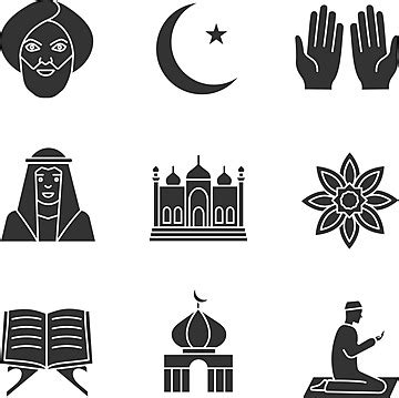 Islamic Culture Glyph Icons Set Icon Moon Islamic Vector Icon Moon