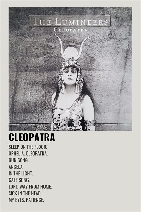 The lumineers cleopatra minimalist album poster – Artofit