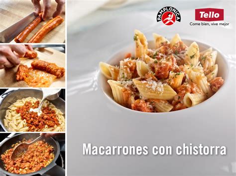 RECETA DE MACARRONES CON CHISTORRA DE ERLANTZ GOROSTIZA GRUPO TELLO