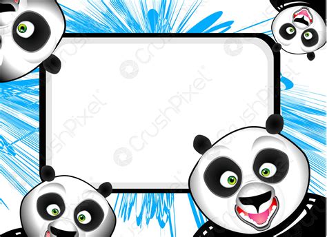 Funny Panda Frame Stock Vector Crushpixel