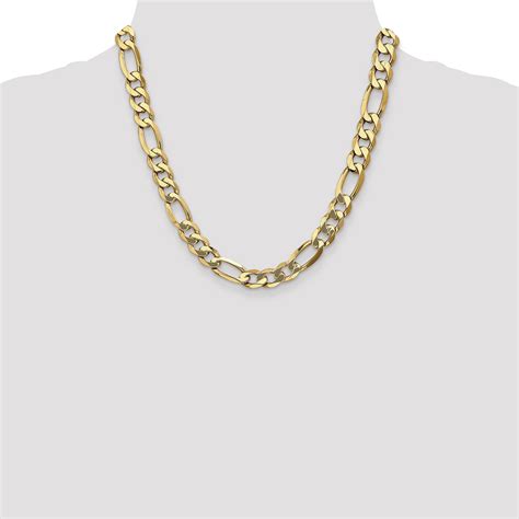 K Mm Flat Figaro Chain Unclaimed Diamonds