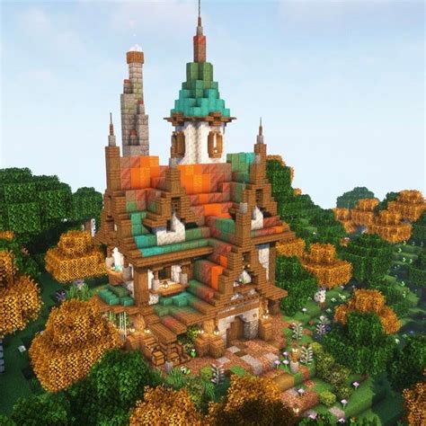 Fantasy Copper Cottage Minecraftbuilds In 2022 Minecraft Mansion