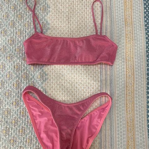 Triangl Mica Pitaya Sparkle Pink Bikini Set Top Depop