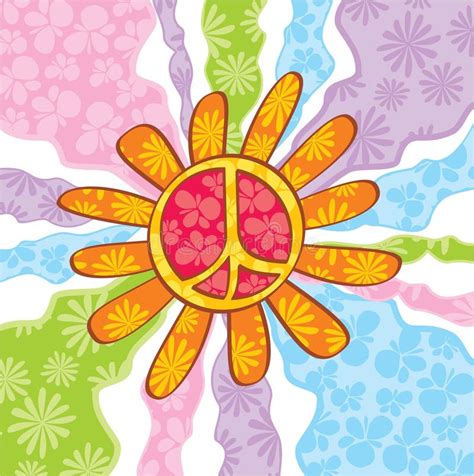 Símbolo de paz do Hippie ilustração do vetor Ilustração de libélula