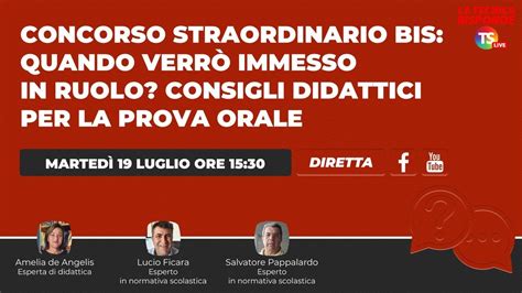 Concorso straordinario bis quando verrò immesso in ruolo Consigli