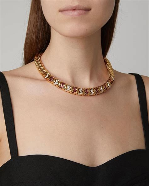 Bulgari Spiga Diamond And Ruby Necklace Bulgariofficial Modaoperandi