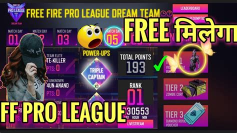 Redeem Code Free Fire Free Fire Pro League Dream Team Day Redeem