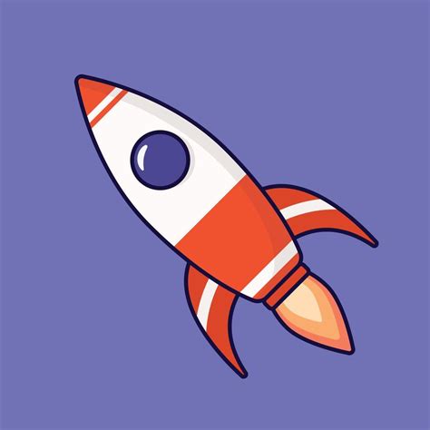 Cute Rocket Space Ship Cartoon Icon Vector Illustration Suitable For