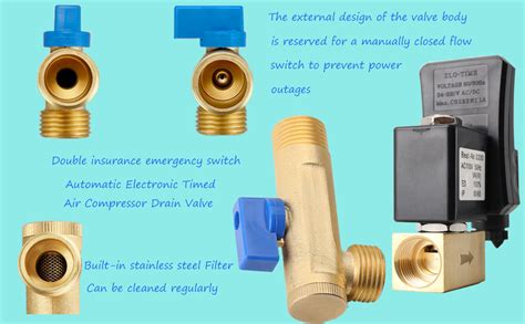 ECUTEE Automatic Timed Condensate Drain Valve 2 Pack ECUTEE 1 2 AC 110V