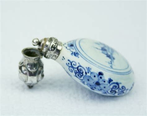 Rare Antique Perfume Bottle De Porceleyne Fles Royal Delft Delft