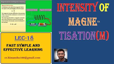 Lec 18 Intensity Of Magnetisation Magnetic Susceptibility Youtube