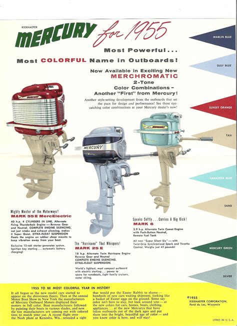 1955 mercury marine outboards promotional advertising poster – Artofit