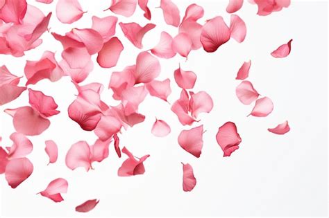 Premium Photo Rose Petals Flying Isolated On White