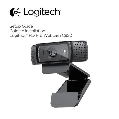 Setup Guide Guide D Installation Logitech HD Pro Webcam C920