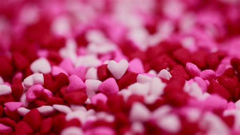 Love hearts Wallpaper 4K, Pink, Red, Candies, Bokeh