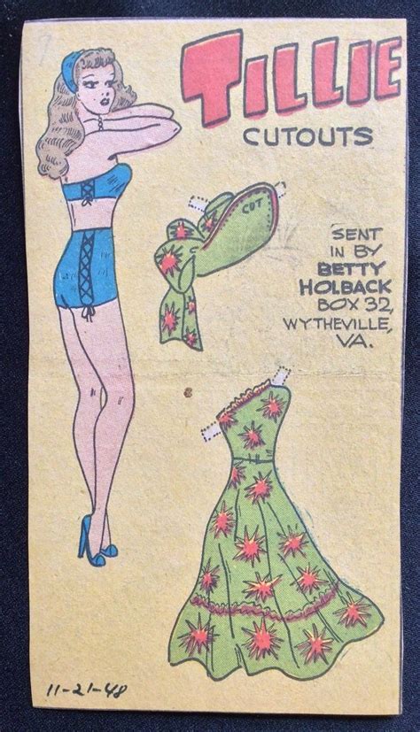 Tillie The Toiler Sunday Funnies Paper Doll 1948 Uncut Newspaper Section