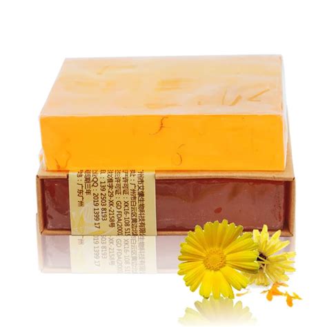 100g Natural Herb Calendula Handmade Soap Repair Pore Anti Allergic