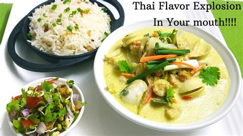 Thai Green Curry With Seafood Recipe Quick And Easy Thai Seafood Curry Recipe Youtube