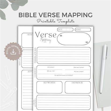 Verse Mapping Template Bible Verse Mapping Printable Bible Etsy