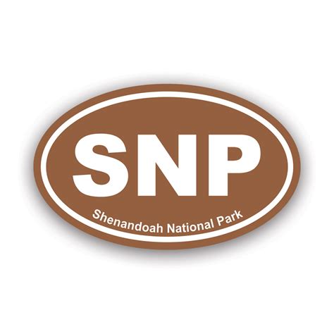 Shenandoah National Park Brown Oval Sticker Decal Self Adhesive Vinyl