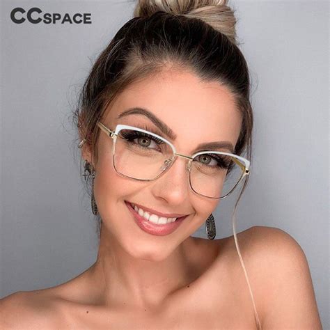 Ccspace Womens Full Rim Square Cat Eye Alloy Frame Eyeglasses 48266