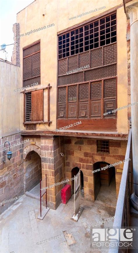 Facade Of Ottoman Era Historic Waseela Hanem House With Wooden Oriel