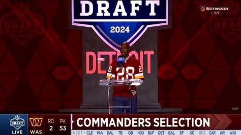 Commanders Select Ben Sinnott No 53 In 2024 NFL Draft YouTube