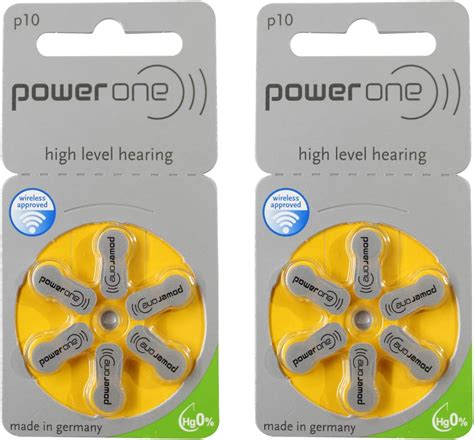 Power One P10 P 10 Hearing Aid Battery 6x2 12 Pcs Electronics