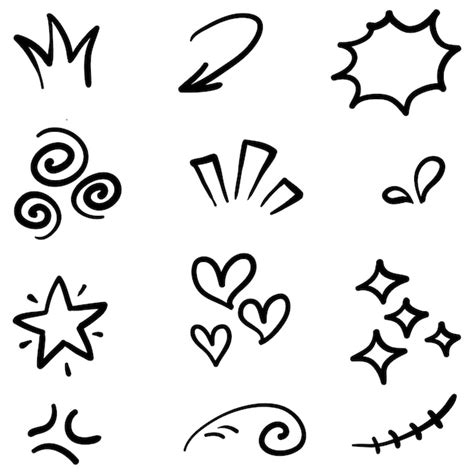 Premium Vector Vector Set Of Handdrawn Cartoony Expression Sign