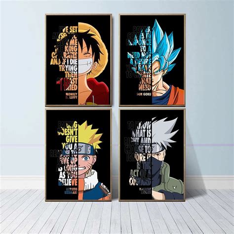 Naruto Dragon Ball Art Japanese Anime Canvas Painting Kakashi Hatake