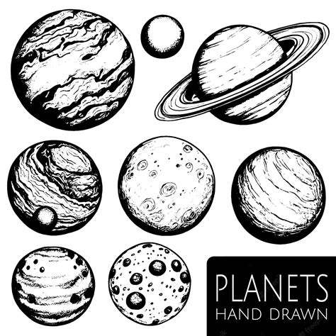 Premium Vector Hand Drawn Set Of Planets