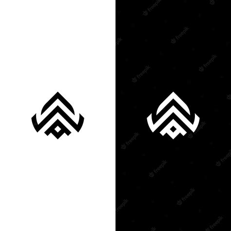 Premium Vector | Aw letter monogram logo in black and white color