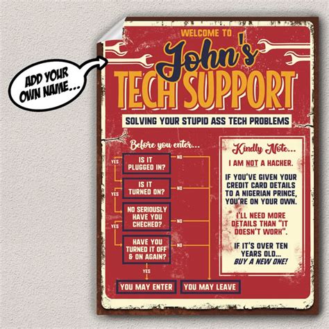 Solving Your Stupid Tech Support Problems Funny Custom Poster