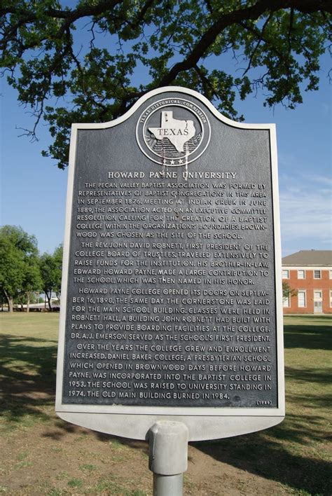 Howard Payne University - TEXAS HISTORICAL MARKERS