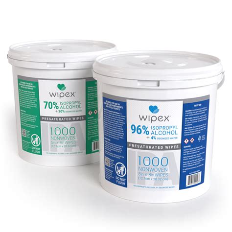 Wipex® Bulk Isopropyl Alcohol 1000 Wipes Per Bucket High Purity Co