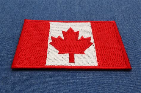 Canada Flag Patch Small Embroidered Iron On Embroidered Patches By