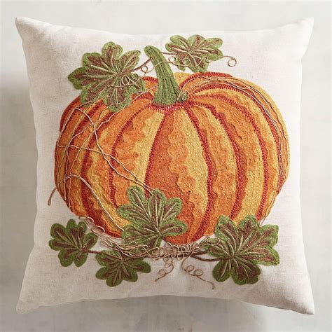 Embroidered Pumpkin Pillow Pier 1 Imports Pumpkin Pillows Holiday