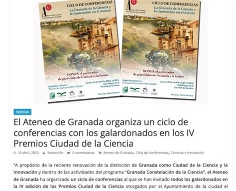 El Ateneo De Granada Organiza Un Ciclo De Conferencias Con Los