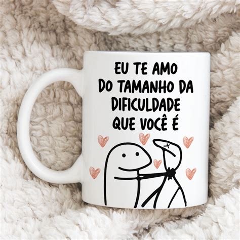 Caneca de Cerâmica Flork Eu te amo do tamanho da dificuldade que você