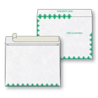 Tyvek Flat First Class Green Diamond Border Open On Long Dimension