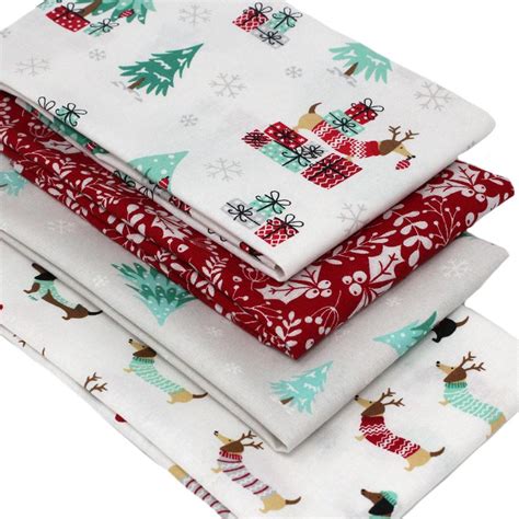 4 Fat Quarters Bundle Dachshund Christmas Overdale Fabrics